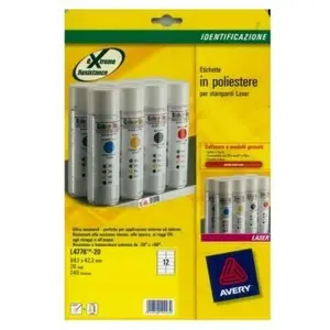 Printera etiķete Avery L4776-20 balta