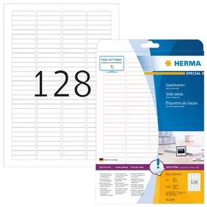 Слайд-этикетки HERMA A4 43.2x8.5 мм белая бумага матовая 3200 шт