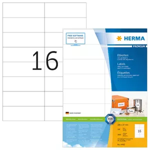 Самоклеящиеся этикетки HERMA Labels Premium A4 105x37 мм