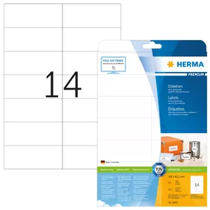 Self-adhesive printer label HERMA Premium A4 105x42.3 mm 350 pcs