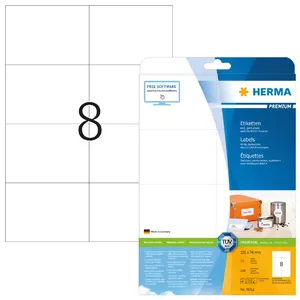 Самоклеящаяся этикетка HERMA Labels Premium A4 105x74 мм