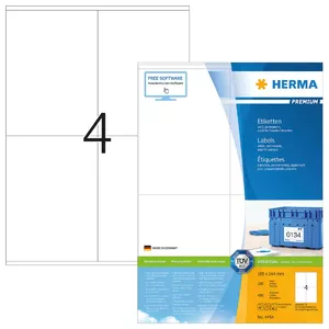 Pašlīmējošās printera etiķetes HERMA Labels Premium A4 105x144 mm