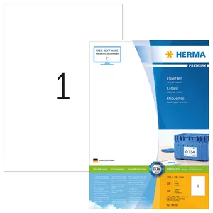 Самоклеящиеся этикетки HERMA Labels Premium A4 210x297 мм