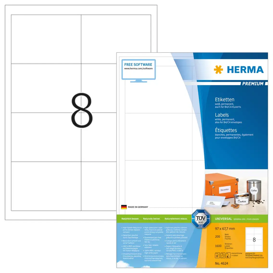 Etiķetes HERMA Premium A4 97x67.7 mm Photo 4