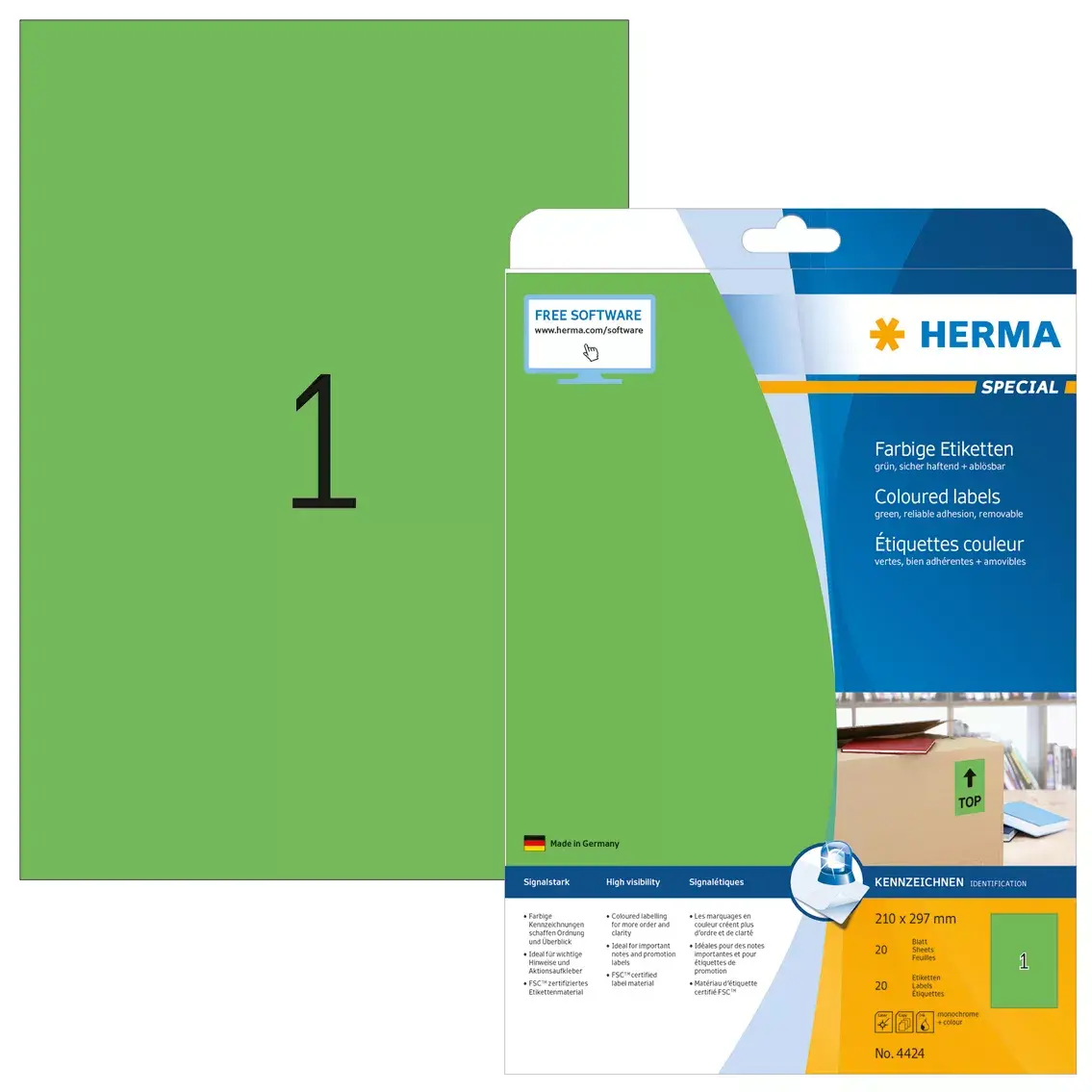 Pašlīmējošās printera etiķetes HERMA A4 Photo 2