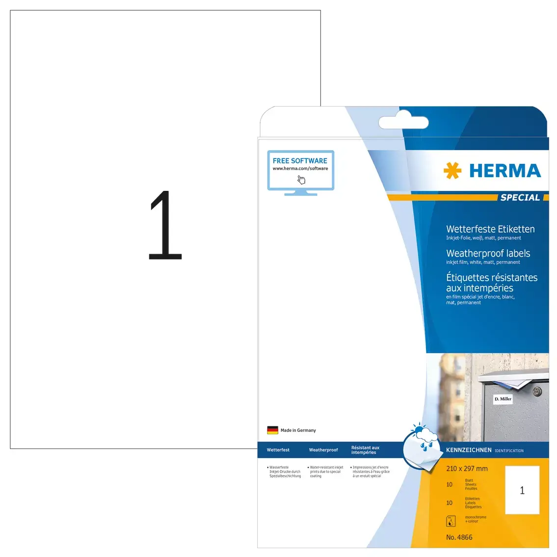 Самоклеящиеся принтерные этикетки HERMA Inkjet A4 Photo 2