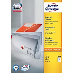 Self-adhesive printer label AVERY 70 x 32 mm