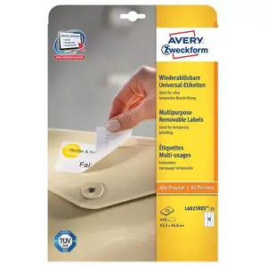 Многофункциональные этикетки Avery L6025REV-25