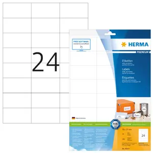 Самоклеящиеся этикетки HERMA Labels Premium A4 70x37 mm