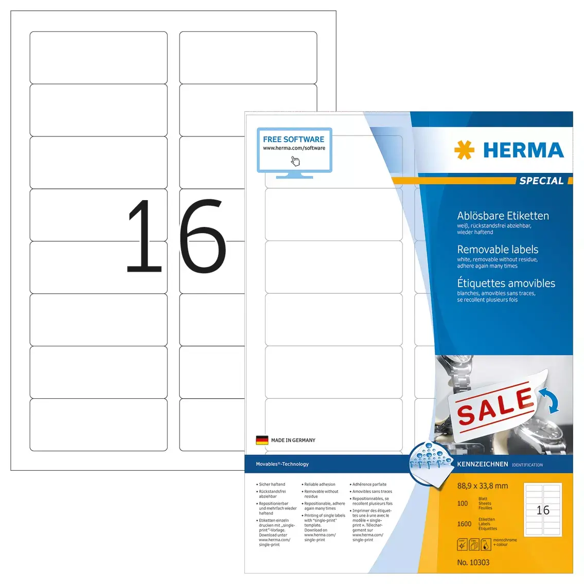 Noņemamās etiķetes HERMA 10303 Photo 2