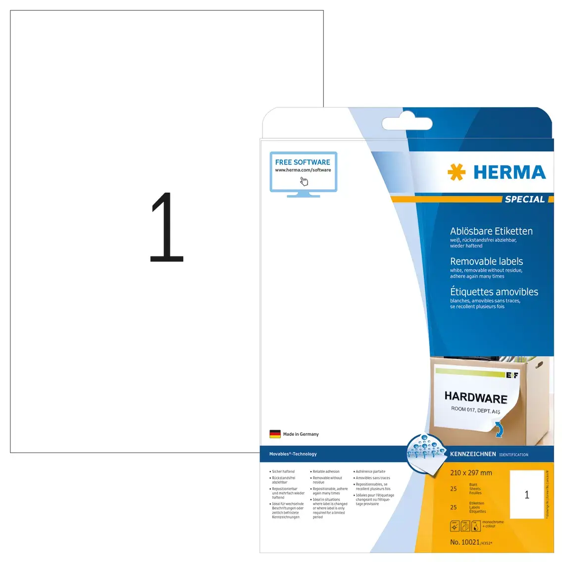 Pašlīmējošas printera etiķetes HERMA A4 Photo 2
