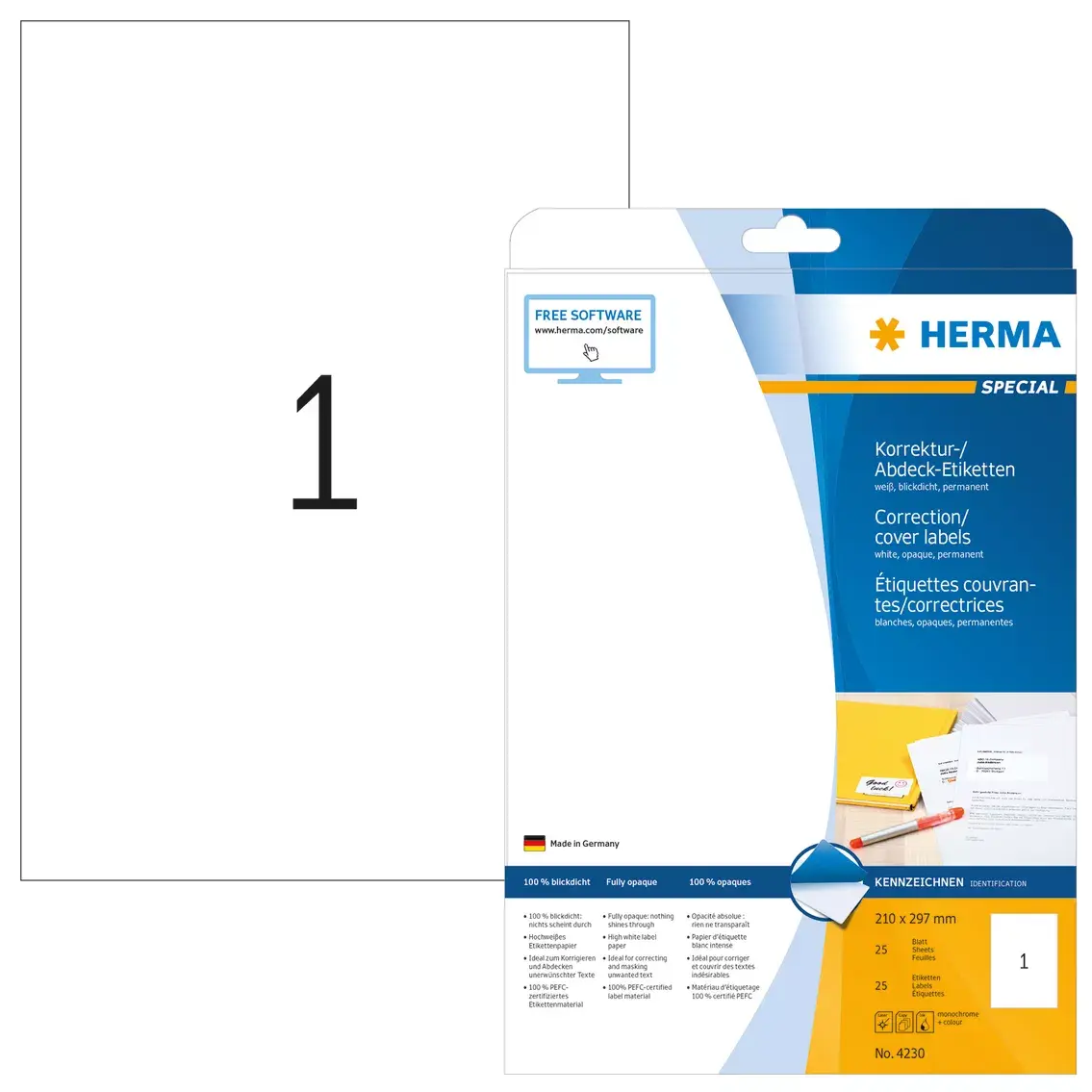 Self-adhesive labels HERMA A4 210x297 mm Photo 4