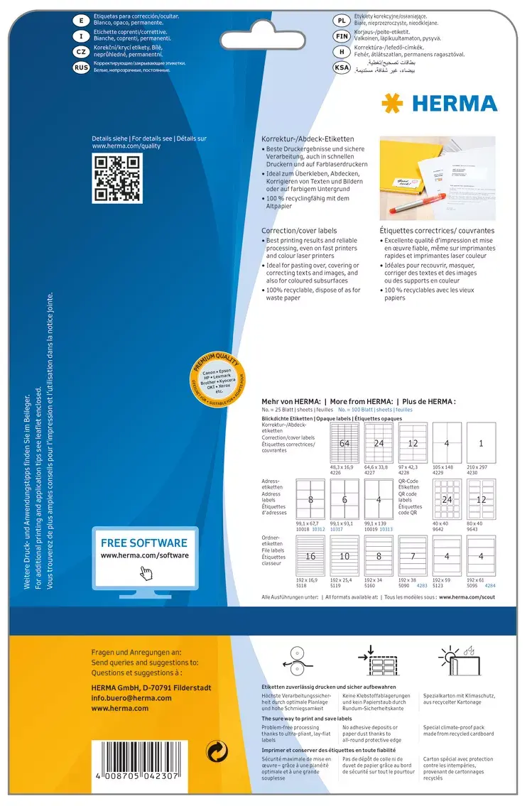 Self-adhesive labels HERMA A4 210x297 mm Photo 5