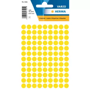 Herma 1841 Multi-purpose labels round yellow paper matt 8 mm 540 pcs.