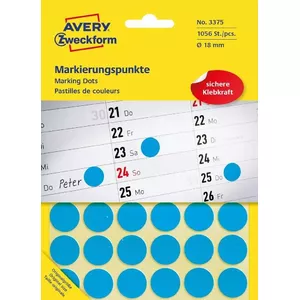 Pašlīmējošā etiķete Aplis Avery 3375 Zila 1056 gab.