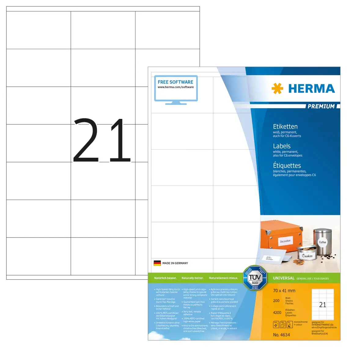 Этикетки HERMA Premium A4 70x41 мм Photo 4