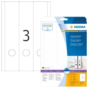 Этикетки для файлов HERMA A4 61x297 мм белая бумага матовая непрозрачная 75 шт