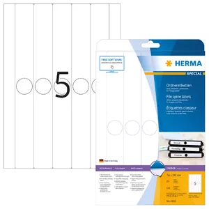 Этикетки для папок HERMA 5165 A4 34x297 мм белая бумага матовая непрозрачная 125 шт