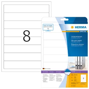Этикетки для файлов HERMA A4 192x34 мм белая бумага матовая непрозрачная 200 шт