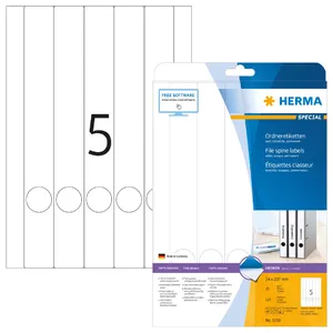Этикетки для файлов HERMA A4 34x297 мм белая бумага матовая непрозрачная 125 шт