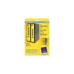 Этикетки для папок Avery L4755-20 Желтые 61 x 297мм