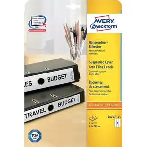 Этикетки для файлов самоклеящиеся Avery L4757-25