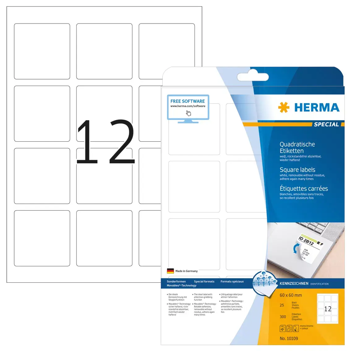 Noņemamās etiķetes HERMA 10109 Photo 2