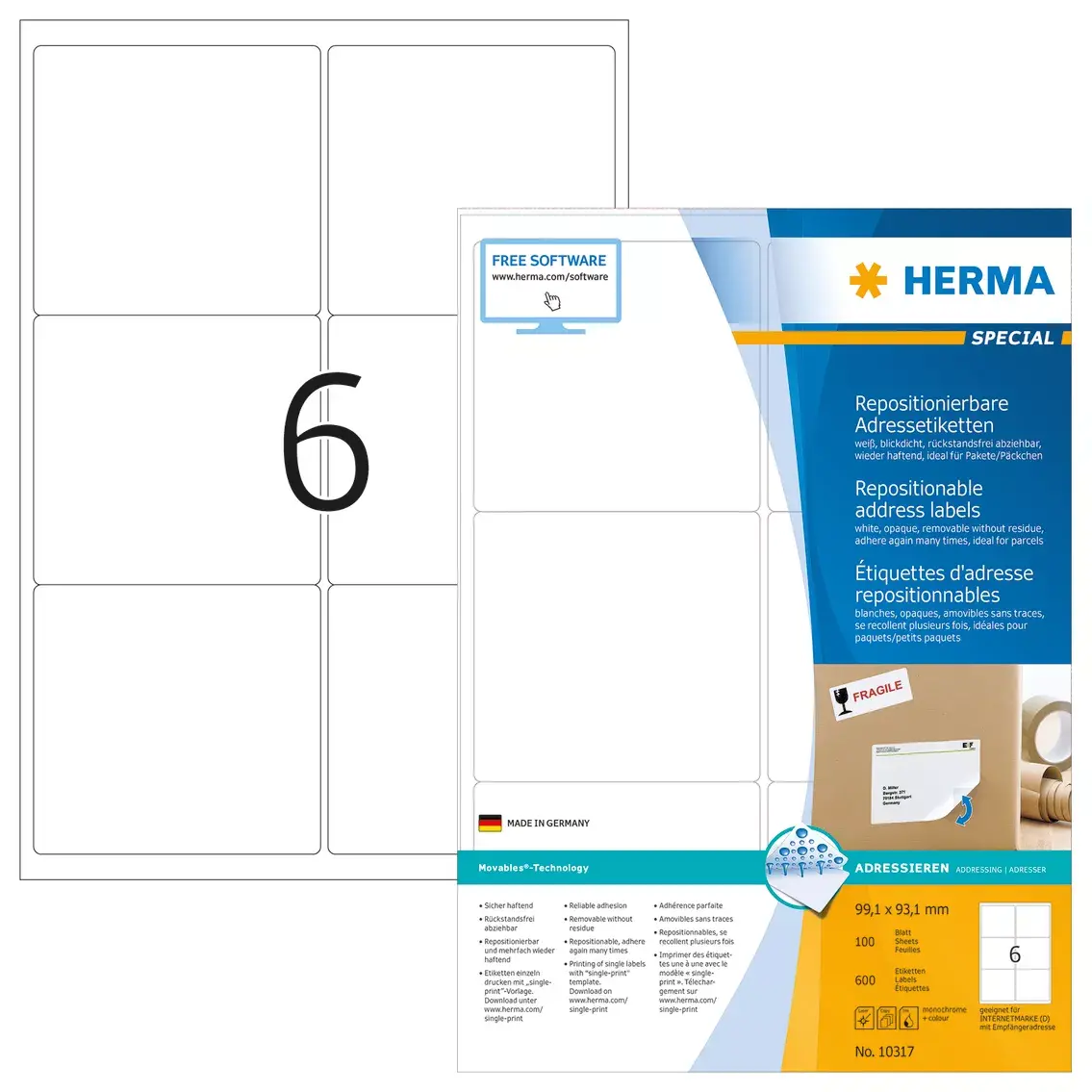 Pārvietojamās adreses etiķetes HERMA 10317 Photo 2