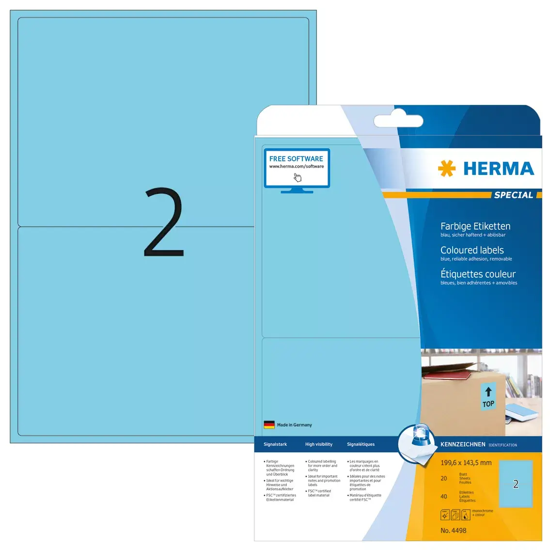 Самоклеящиеся этикетки HERMA A4 199.6x143.5 мм Photo 2