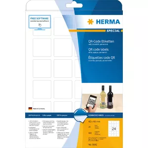 Этикетки QR-кодов HERMA 9642 A4 40x40 мм квадратные белая бумага