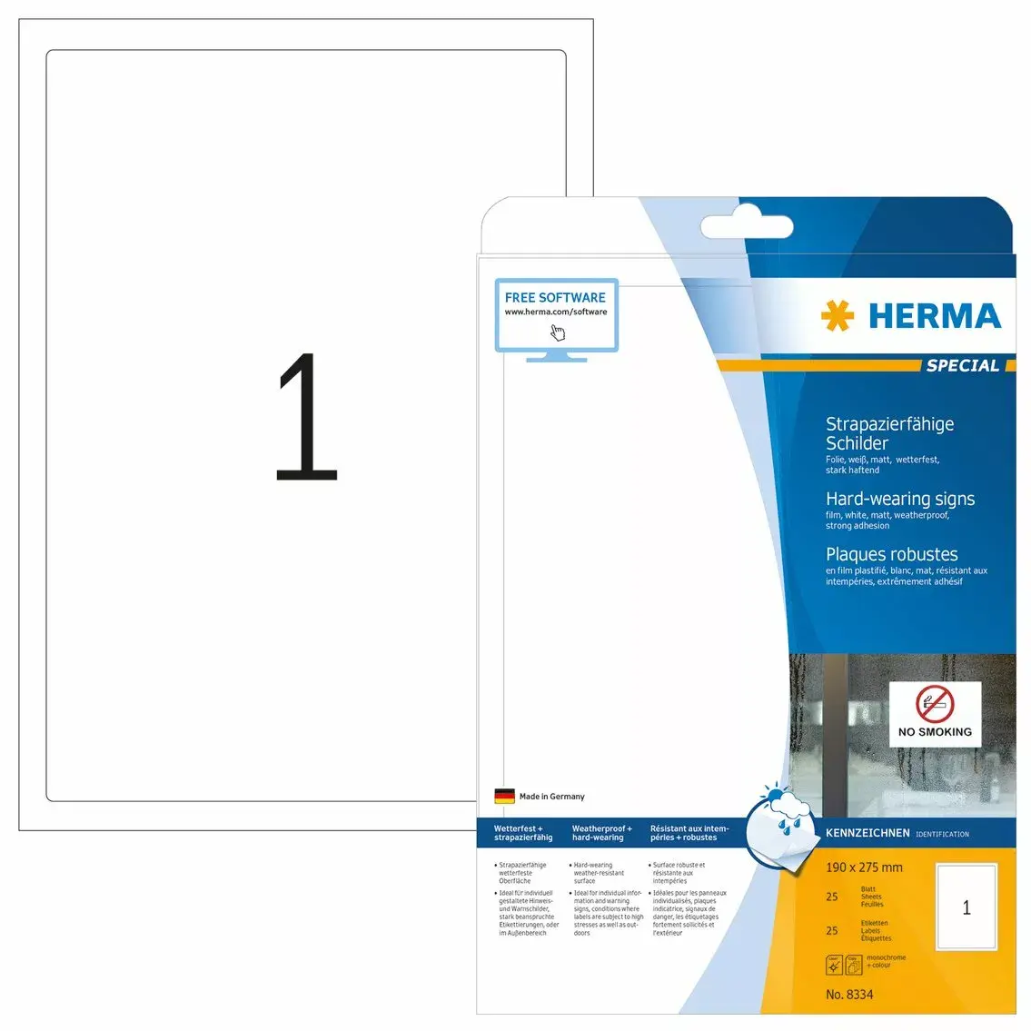 Самоклеящаяся этикетка для принтера HERMA Signs A4 Photo 2