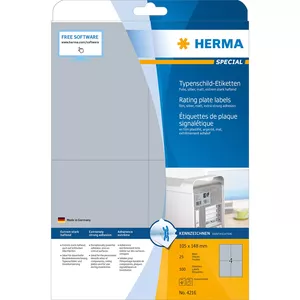 Этикетка самоклеящаяся HERMA Этикетки для табличек A4 105x148 мм серебристые с повышенной адгезией матовые 100 шт.