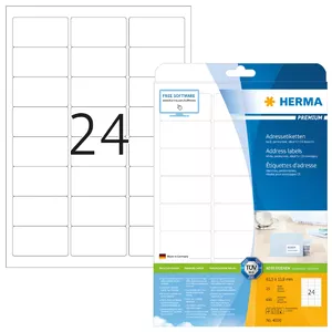 Адресные этикетки Премиум HERMA A4 63.5x33.9 мм 600 шт