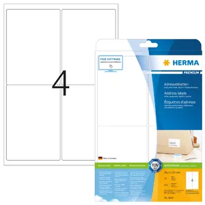 Адресные этикетки Премиум HERMA 4503 A4 99.1x139 мм 100 шт