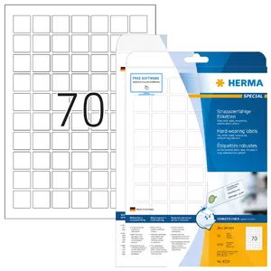 Самоклеящаяся этикетка для принтера HERMA Labels прочная A4 24x24 мм