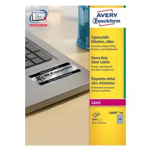 Самоклеящаяся этикетка Avery L6009-100 Овальная серебристая