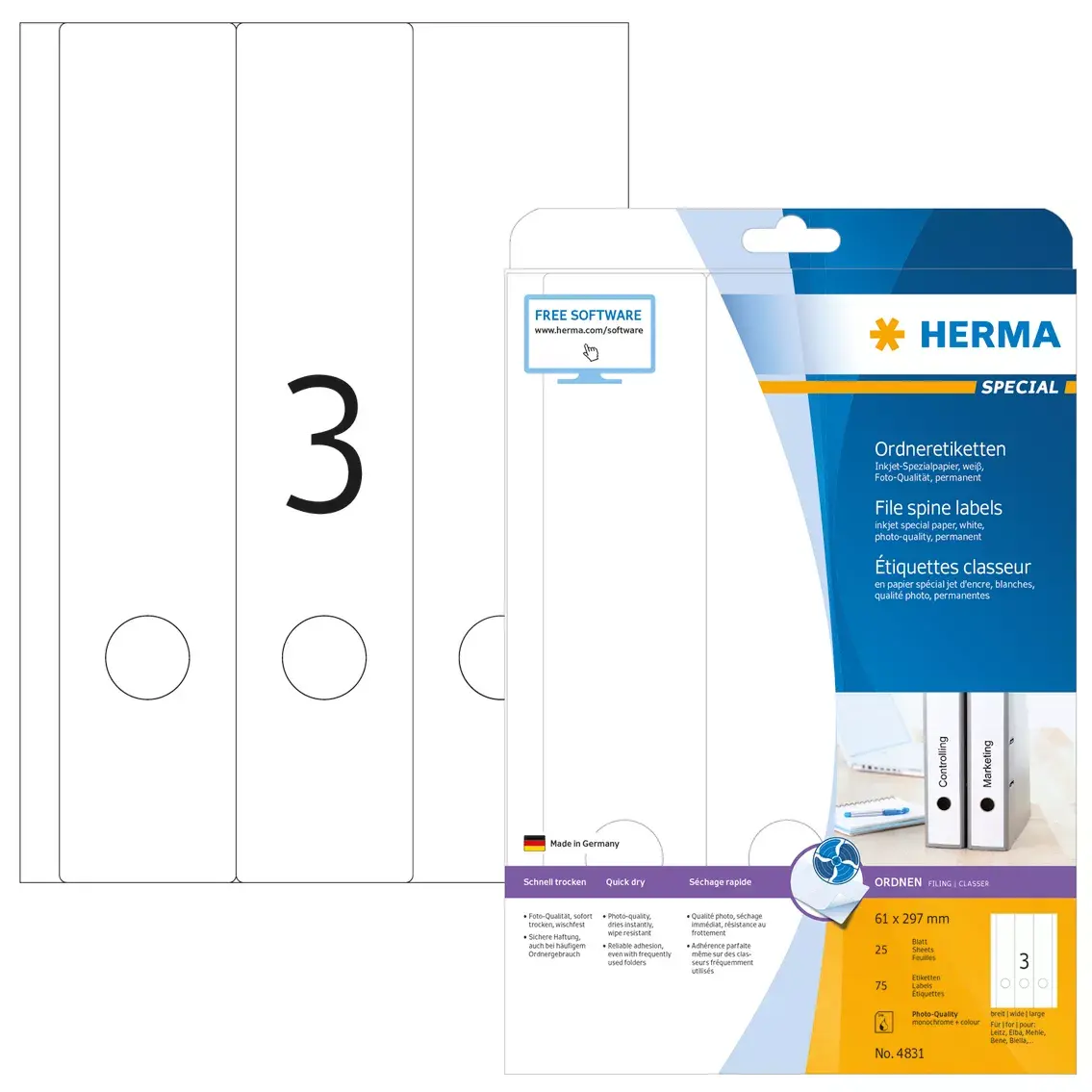 Самоклеящиеся принтерные этикетки HERMA Inkjet A4 Photo 2