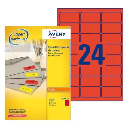 Pašlīmējoša printera etiķete AVERY DP24R-100 Photo 2