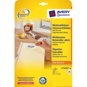 Printer label Avery L4736REV-10 White