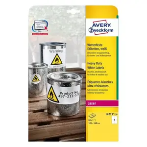 Самоклеящаяся этикетка для принтера Avery L4719-20
