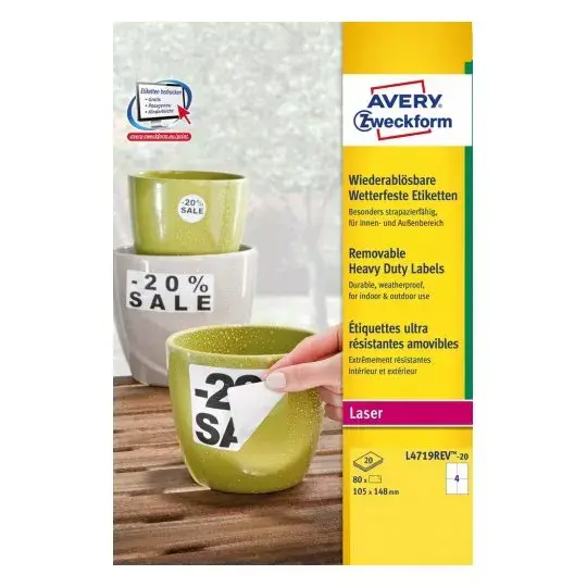 Self-adhesive printer label Avery L4719REV-20 Photo 2