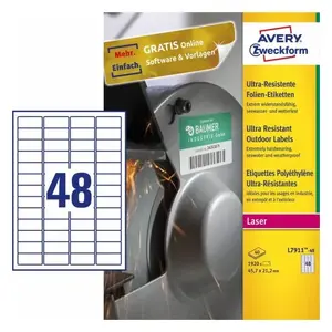 Pašlīmējoša printera etiķete Avery L7911-40