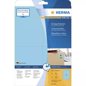 Самоклеящаяся этикетка HERMA 4563 Прямоугольная Синяя