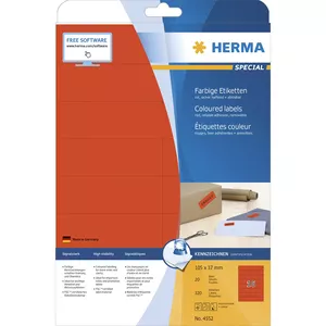 Самоклеящаяся этикетка HERMA 4552 Прямоугольная Красная