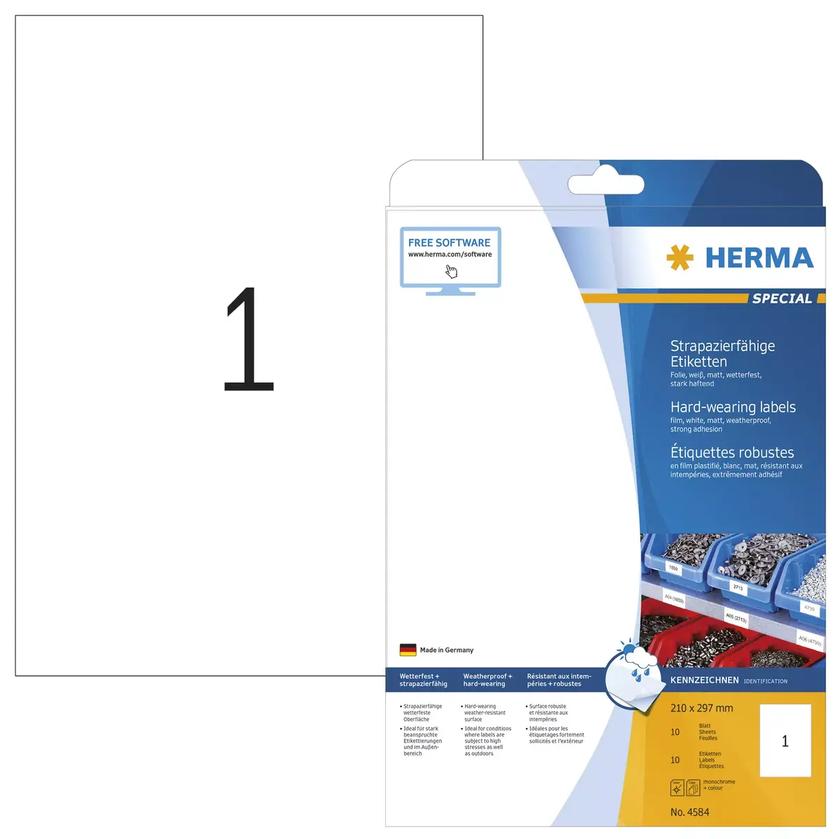Самоклеящаяся этикетка HERMA A4 Закругленный прямоугольник Photo 2