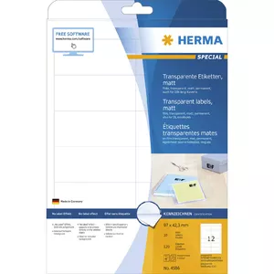 Self-adhesive label HERMA 4586 Rounded rectangle Transparent