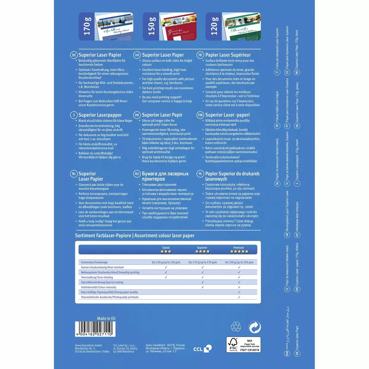 Photo Paper A4 Avery Premium Colour Laser 1298 Photo 4