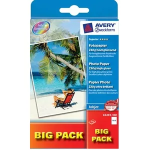 Avery C2495-100 fotopapīrs Balts High-gloss