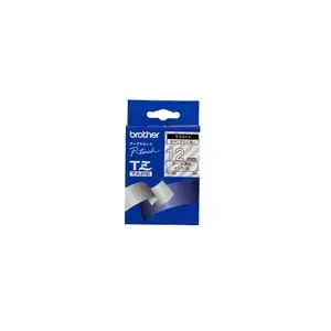 Brother TZ135 Glancēta laminēta uzlīmju lente - 12mm, balta uz caurspīdīga