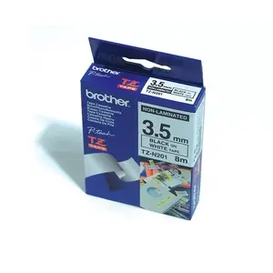 Labeling Tape Brother TZN201 Black on White 3.5mm